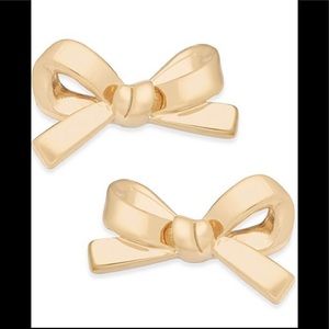 Kate Spade bow earrings in gold tone